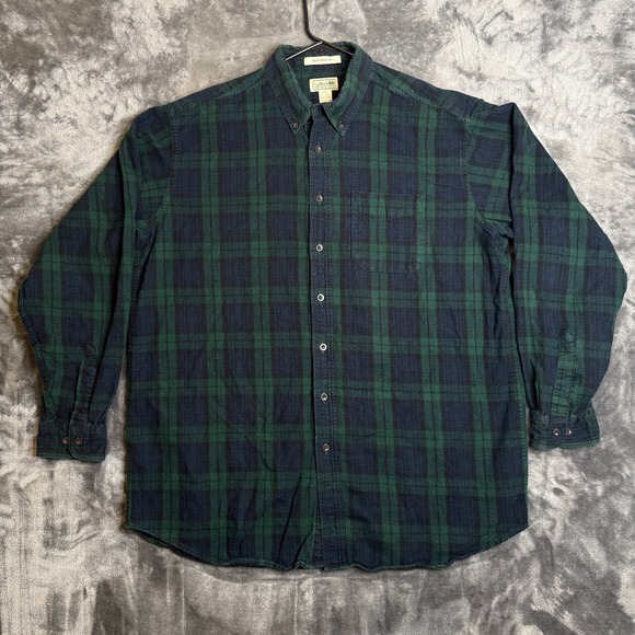 L.L. Bean Other - L.L. Bean Mens Flannel Green Long Sleeve Button Down Collard Shirt Size XL-Tall